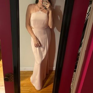 Light Pink Cut Out with Ruffle Dress